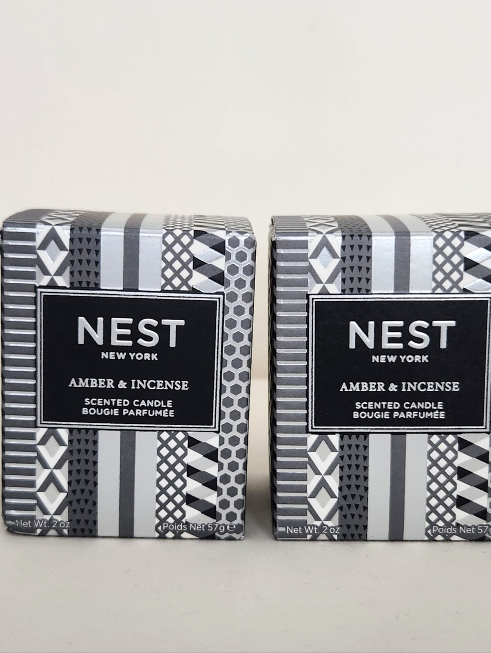 2x NEST Amber & Incense Scented Candles 2 oz, New in Box